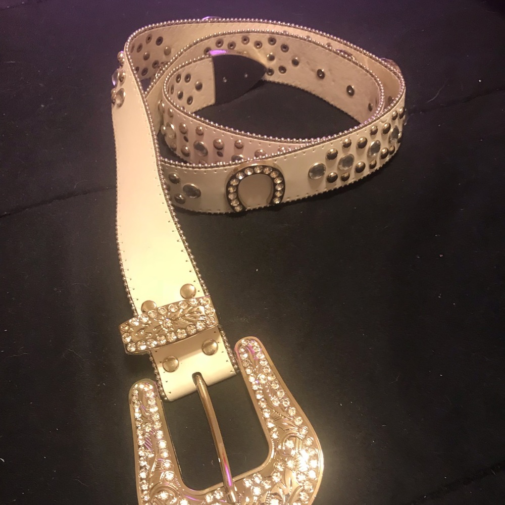 COPY - COPY - White western belt 46” long
